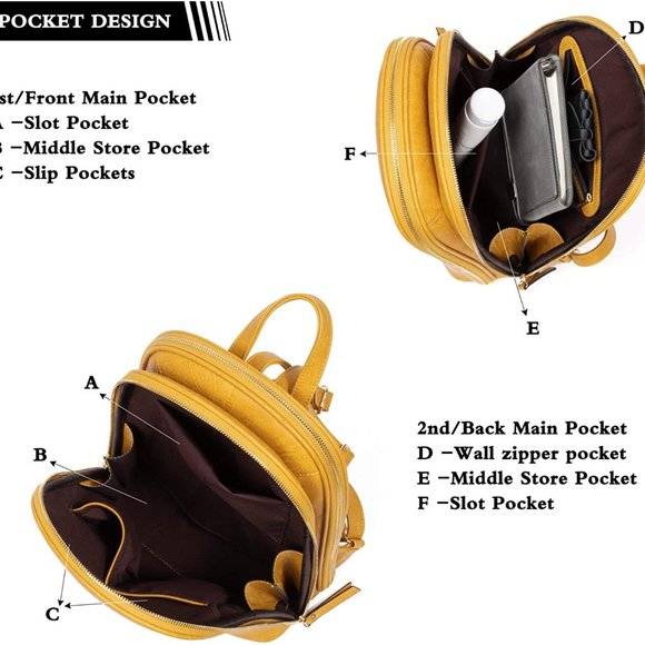 Women Backpack Purse Leather Ladies Travel School main image 6